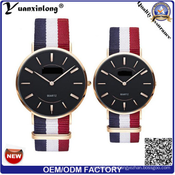 Yxl-497 Edelstahlgehäuse Nylonband Japan Quarzwerk 3ATM Wasserdicht Nylonbanduhr Sport Casual Herrenuhr Handgelenk